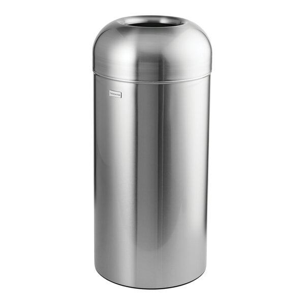 Tramontina 81200/025 18 Gallon Stainless Steel Round Indoor Decorative Trash Can with Open Dome Lid