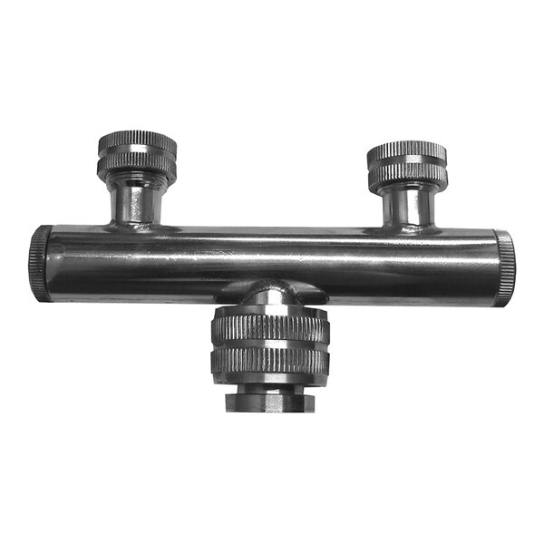 A metal double adapter attachment designed for the DOSIPLUSPRO110V machine.