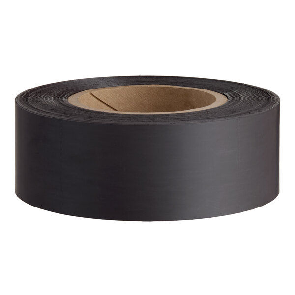 A roll of 2-inch pre-scored magnetic label holder for steel shelving.
