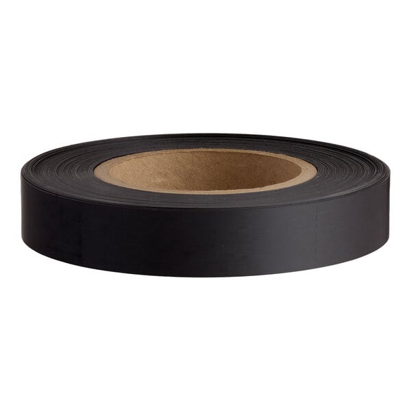 A roll of 1-inch pre-scored magnetic label holder for steel shelving.