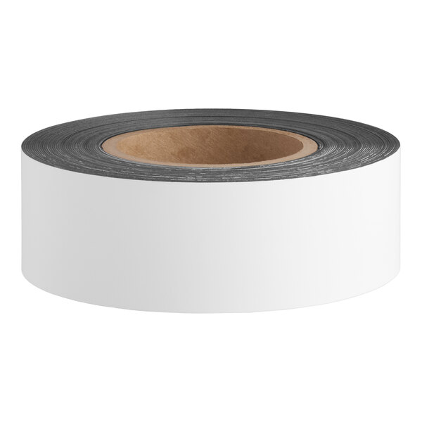 A roll of 2-inch wide white magnetic write-on label tape.