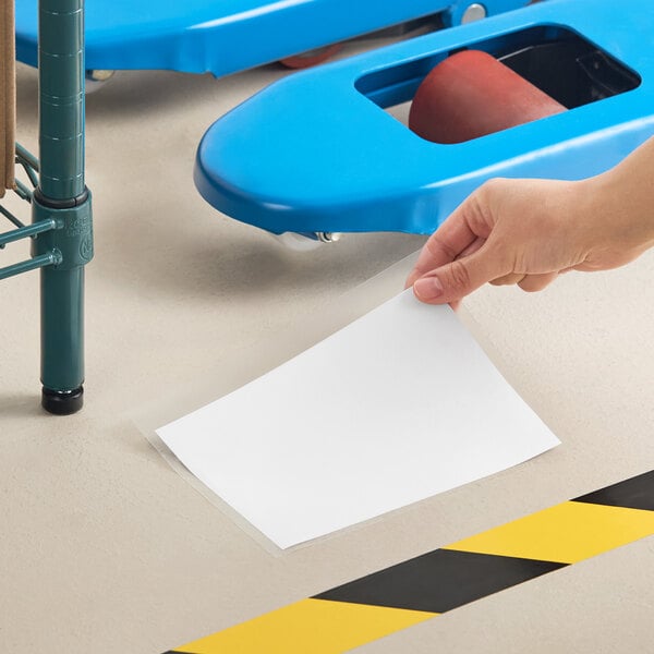 6" x 8" Clear Adhesive Floor Label Holder - 25/Case