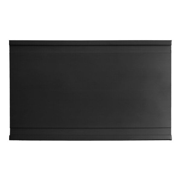 A black 3" x 5" heavy-duty magnetic label or card holder designed for steel shelving.