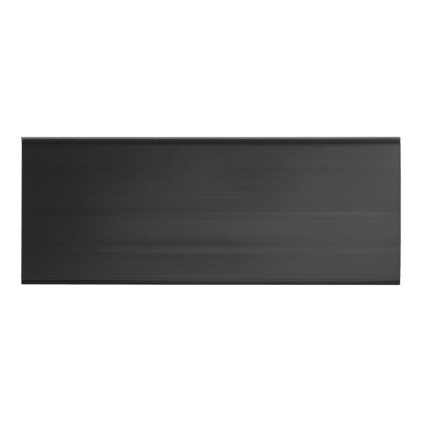 A 3-inch by 8-inch gray snap-on decking label holder.