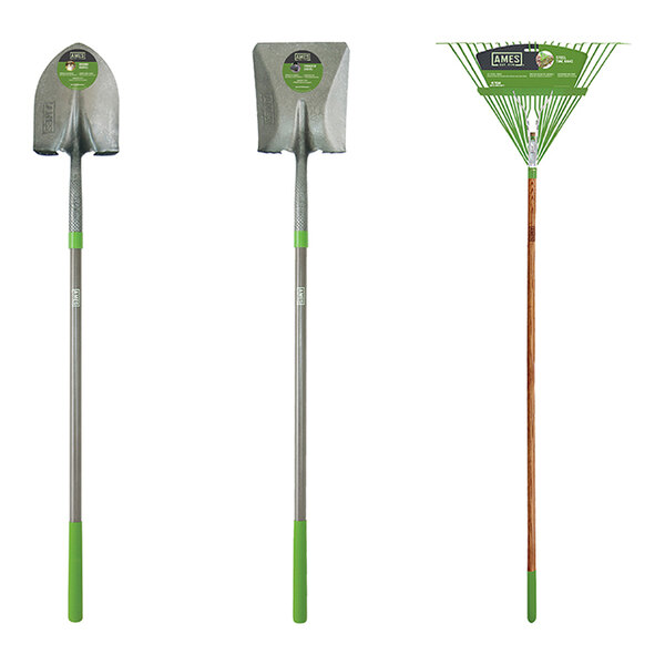 AMES 3-Piece Shovel and Rake Kit 10000-07551