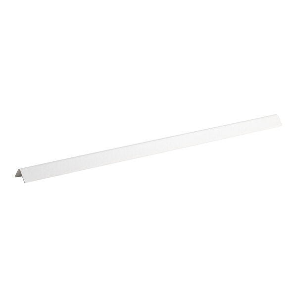 A white cardboard edge protector measuring 2 inches by 2 inches by 48 inches.