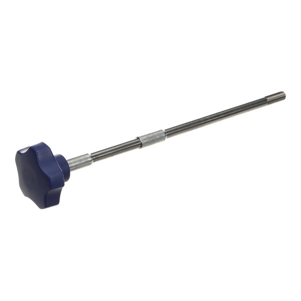 A metal tie rod with a blue plastic knob, designed as a blade cover tie rod kit for kitchen equipment.