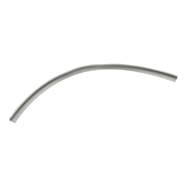 A curved, gray rubber gasket for a door.