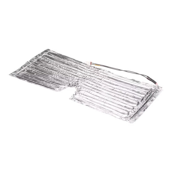A metallic drain pan heater with attached wiring, designed for Turbo Air refrigeration units.