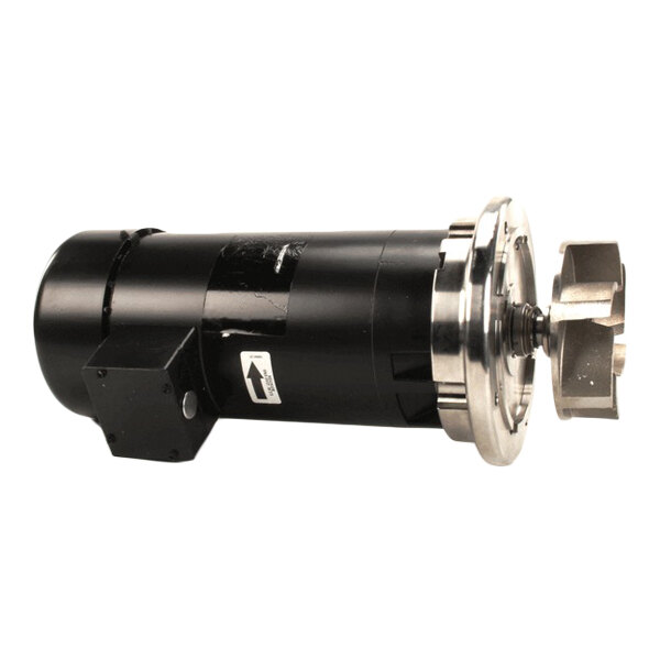 A black and silver wash motor with an attached impeller, designed for use with 208V systems.
