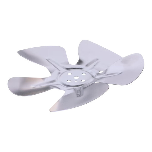 A metal fan blade for Turbo Air refrigeration units.