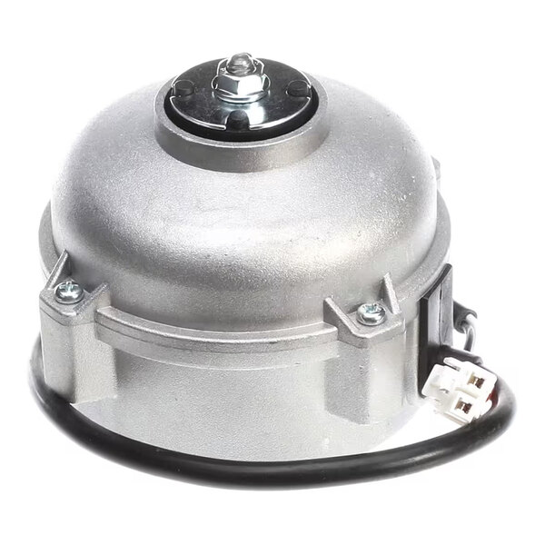 A Turbo Air Refrigeration P0191E0100 fan motor with a metallic housing and attached wiring.