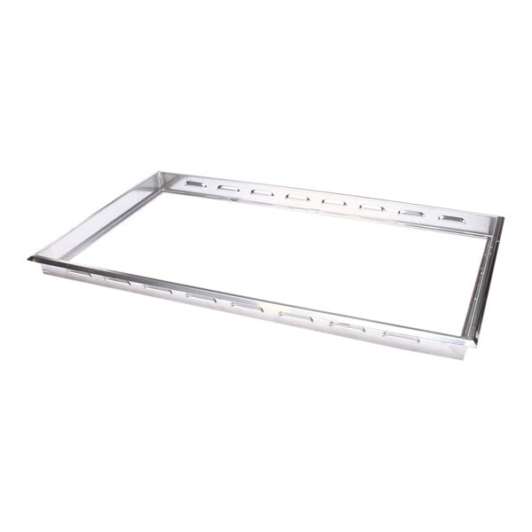 A rectangular metal pan support frame for refrigeration units.