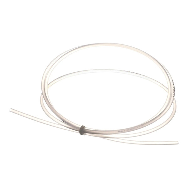 A coiled clear polyethylene tube measuring 1/8 inch in diameter and 48 inches in length.