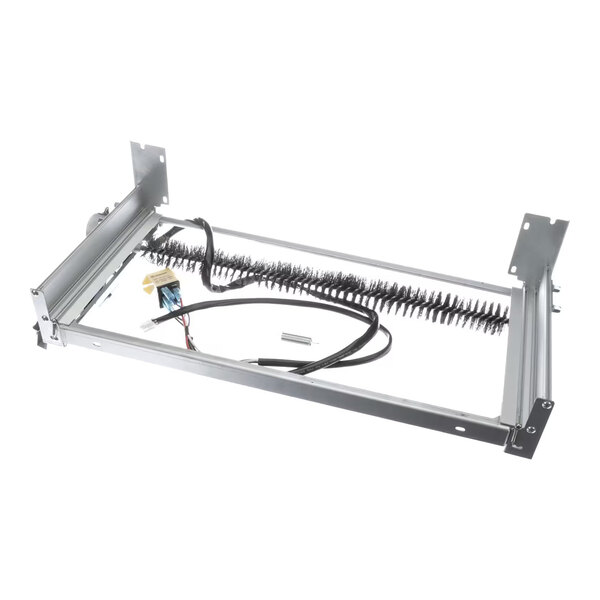 A Turbo Air Refrigeration P0100C2510 condenser cleaner assembly with a metal frame, rotating brush, and attached wiring.