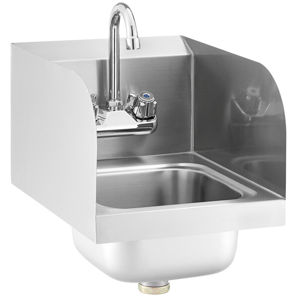 STEELTON 12X16" HAND SINK W/ FAUCET & SIDE SPLASHS