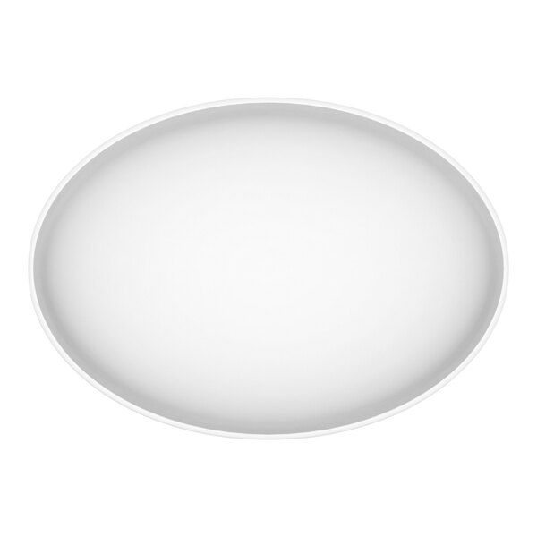 An oval gray melamine platter.