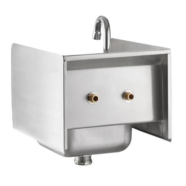 SINK HAND 9X9X5 W/FAUCET 304SS, W/STRNR-SIDE SPLSH