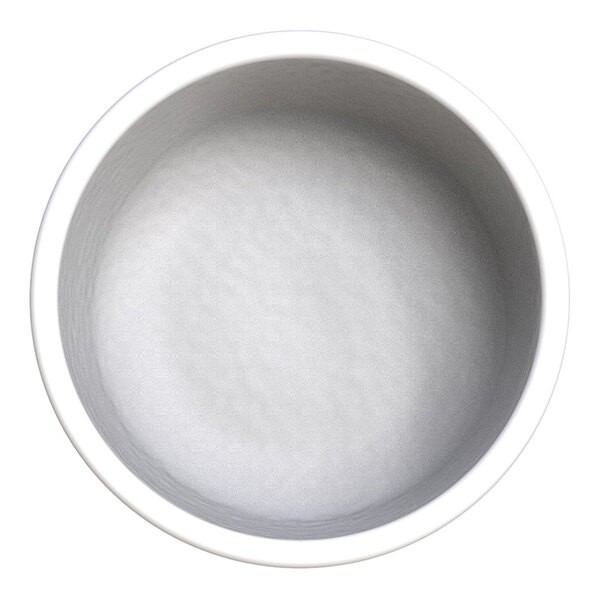 A round gray melamine ramekin.