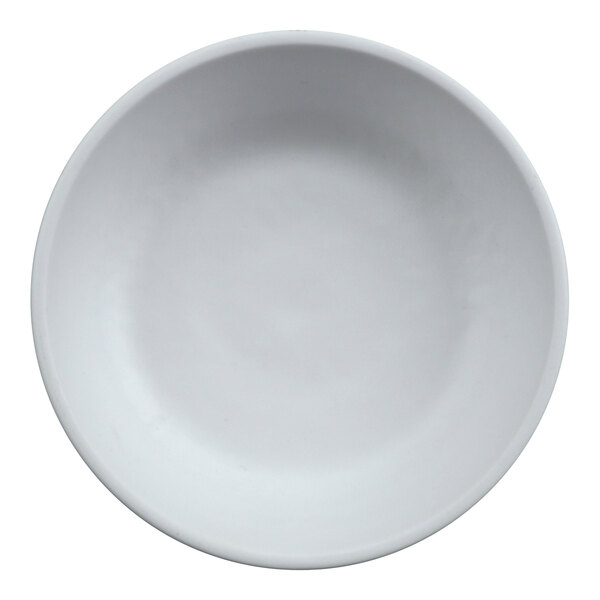 A round gray melamine ramekin.