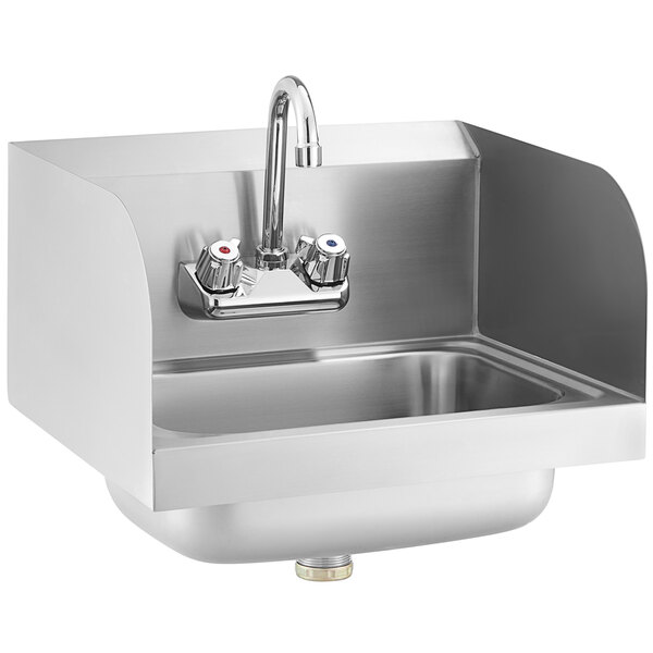 STEELTON 17X15" HAND SINK W/ FAUCET & SIDE SPLASHS