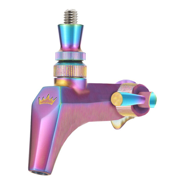 A stainless steel dispensing faucet with a burnt titanium finish and flow control, designed for beverage dispensing.