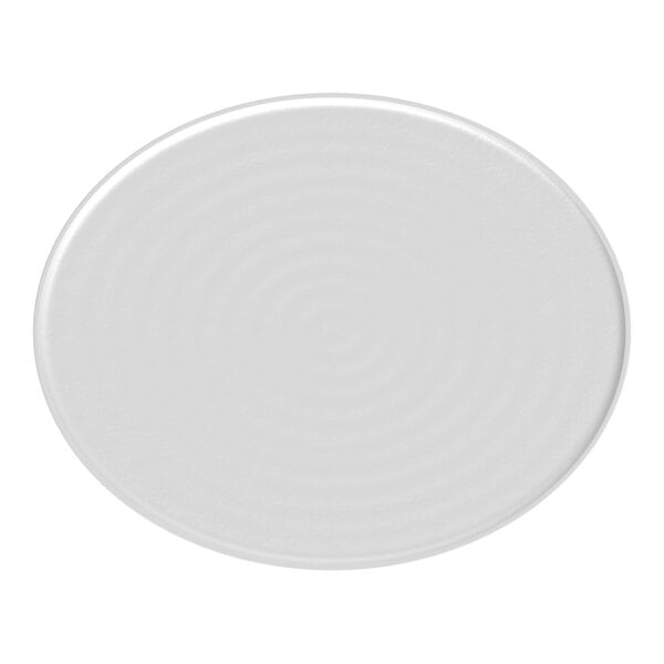 A large oval gray melamine platter.
