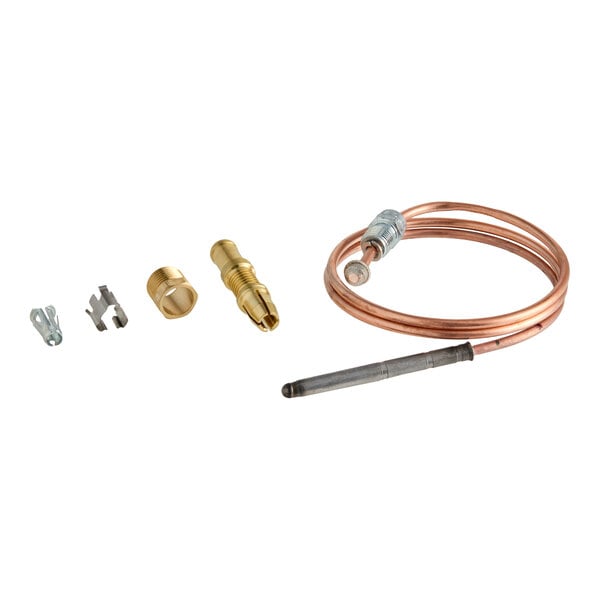 A 24-inch snap-fit thermocouple with copper tubing and various metal fittings.