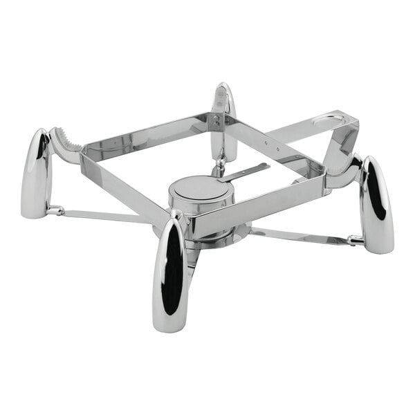 A stainless steel buffet stand designed to hold compatible chafing dishes.