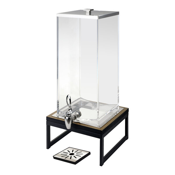 Smart Buffet Ware T-Collection by Front of the House 4 Gallon Square Stainless Steel Beverage Dispenser BDI013MUM18