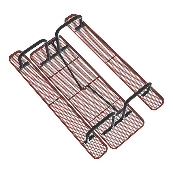 Lifeyard 8' Brown Expanded Metal Picnic Table