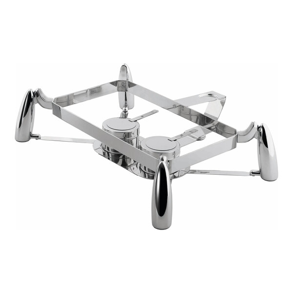 A stainless steel buffet stand designed to hold compatible chafing dishes.