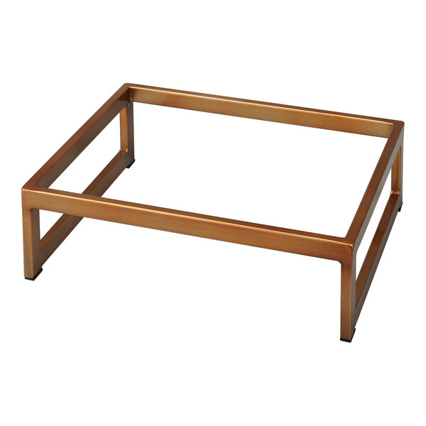 A rectangular copper stainless steel riser with an open frame design.