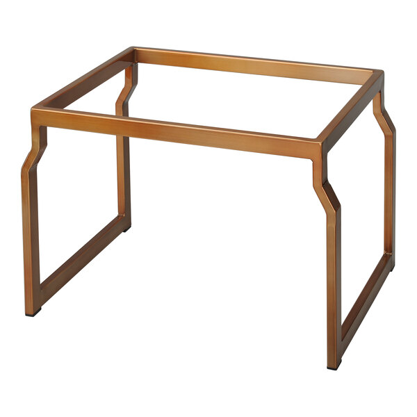 A copper-colored stainless steel riser with a rectangular frame and modern design.