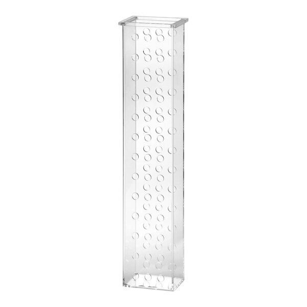 A clear, rectangular infuser with circular perforations designed for use with the BDI013MUM18 beverage dispenser.