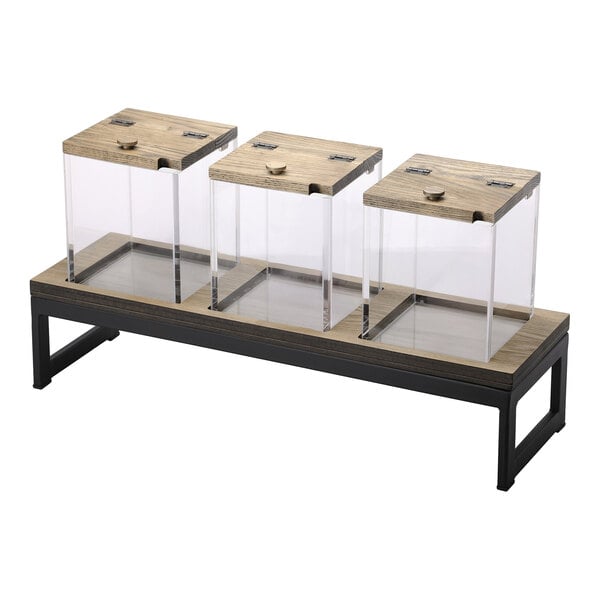 Smart Buffet Ware T-Collection by Front of the House 21" x 6 1/2" x 11" Dry Food Dispenser Set