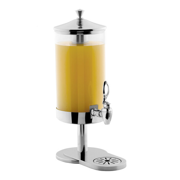 Smart Buffet Ware Odin by Front of the House 1.75 Gallon Round Stainless Steel Beverage Dispenser with Ice Core BDI007MUM18