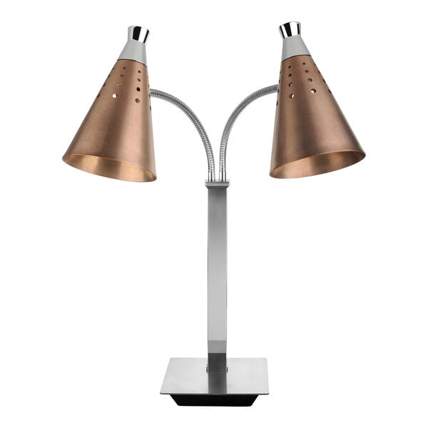 Smart Buffet Ware T-Collection by Front of the House BTC005COS18 T-Collection Copper Double-Arm Heat Lamp - 110V