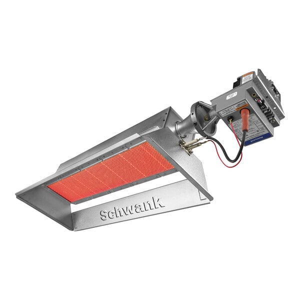 A Schwank ecoSchwank 52 natural gas high-intensity luminous infrared heater with a metal housing and visible heating element.