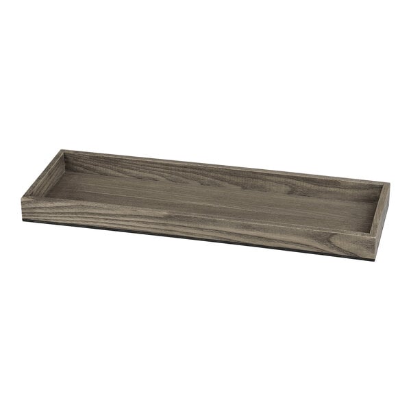 Smart Buffet Ware T-Collection by Front of the House 20 3/4" x 6 1/2" x 1 1/2" 2/4 Size Truffle Wood Serving / Display Tray
