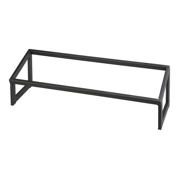 Smart Buffet Ware T-Collection by Front of the House 20 3/4" x 6 1/2" x 6 1/2" 2/4 Size Black Stainless Steel Slanted Riser
