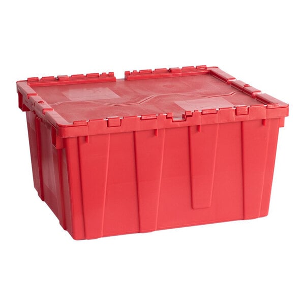 Smart Buffet Ware Domino by Front of the House 28 1/4" x 21" x 15 1/2" Red Chafer Tote / Storage Box for Square Chafers