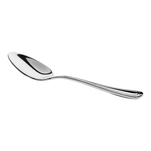 A stainless steel dinner or dessert spoon with a polished finish and a simple, elegant handle design.