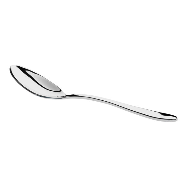 A stainless steel extra heavy weight teaspoon with a simple, polished design.
