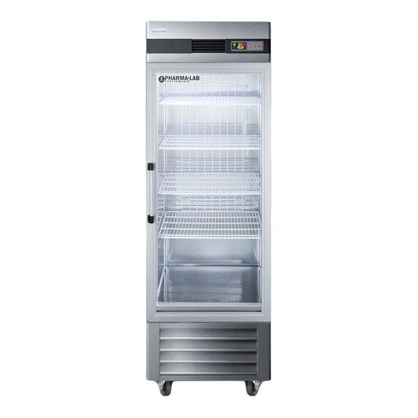 Summit Appliance ARG23ML Accucold Pharma-Lab Performance Series 23 Cu. Ft. Stainless Steel Glass Door Reach-In Pharmacy / Medical Refrigerator - 115V