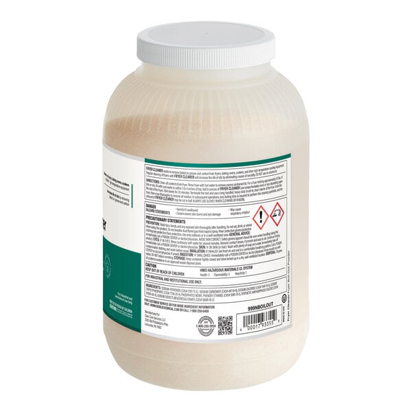A large plastic container of Noble 8 lb. concentrated boil-out fryer cleaner.