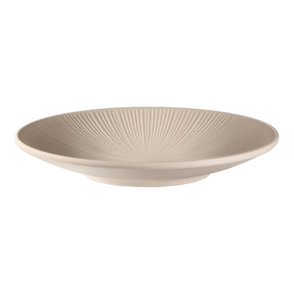 APS Nero 8 1/4" Brown Round Melamine Coupe Plate - 6/Case