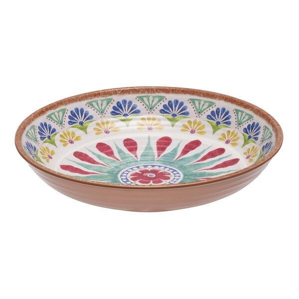 APS Arabesque 23.7 oz. Multicolored Round Melamine Bowl - 12/Case