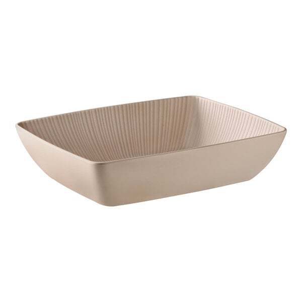 APS Nero 118.3 oz. Brown Rectangular Melamine Serving Bowl - 4/Case