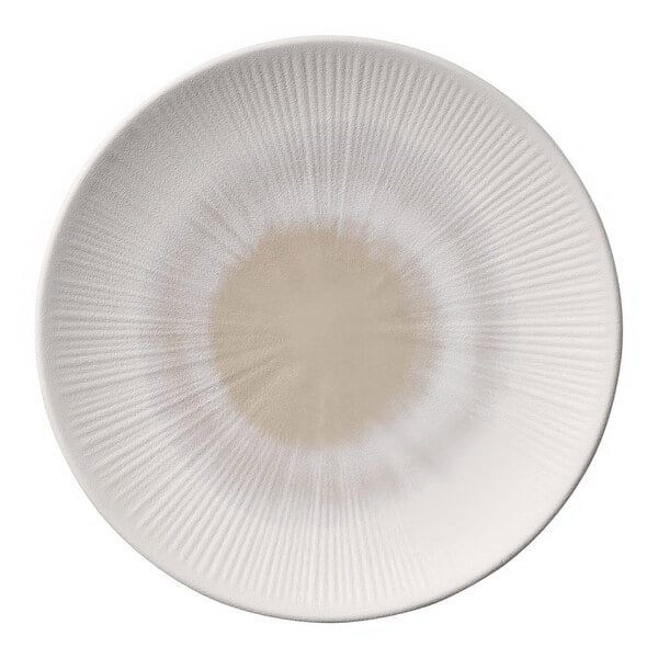 APS Blush 10 1/4" Pink and Beige Round Melamine Coupe Plate - 6/Case